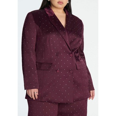 ELOQUII Women's Plus Size Rhinestone Embellished Blazer