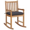 vidaXL Rocking Chair Outdoor Patio Rocking Chair with Cushion Solid Wood Teak - Anthracite - 2 of 4