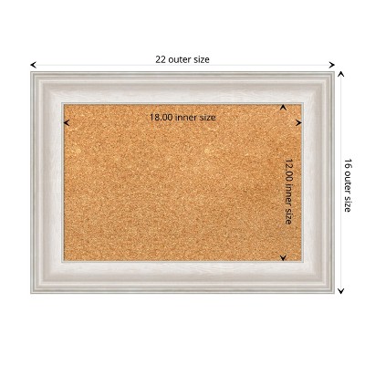 Trio White Wash Silver Framed Natural Cork Bulletin Board 18x12