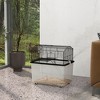 PawHut 22" 2-Tier Hamster Cage with Extra-Deep 14" Base, Small Animal Cage with Ramp, Water Bottle, Food Dish, Wheels, Black - 2 of 4