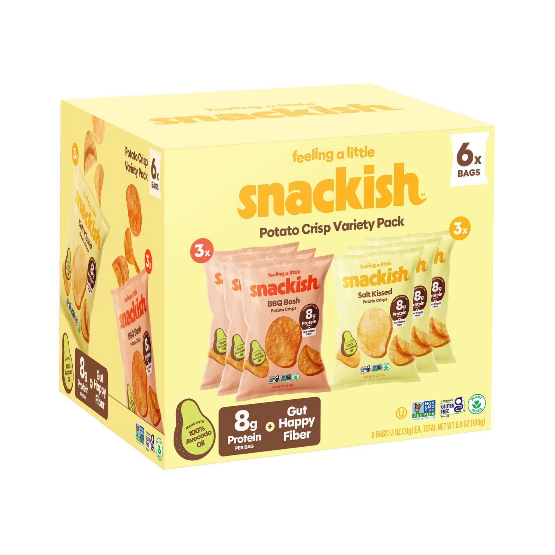 Snackish Variety Pack 8g Protein Potato Chips - 6.6oz