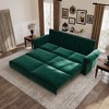 APRILSOUL 3-in-1 Velvet Convertible Sleeper Sofa with Nailhead Trim and Rolled Arm, King Pull Out Sofa Bed - 3 of 4