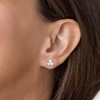 EVERLY JEWELRY | Sterling Silver 2 1/5 CT TGW DEW Created Moissanite Three-Stone Stud Earrings - 4 of 4