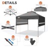 EAGLE PEAK 17x10ft Pop Up Canopy with Awnings, Heavy Duty Instant Beach Sun Shelter with Adjustable Dual Half Awnings, 4 Sandbags - 4 of 4