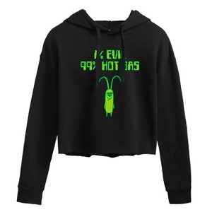 Women's - SpongeBob SquarePants - Plankton One Percent Evil Cropped Graphic Hoodie - 1 of 4