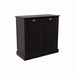 Sevobal Utility Storage Cabinets, Closed Cabinet with Doors and Internal Shelves for Living Room Kitchen Hallway, Black, 32.6"*14.48"*31.5" - 1 of 4