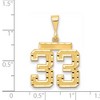 Black Bow Jewelry 14K Yellow Gold, Varsity Collection, Medium D/C Pendant Number 33 - 3 of 4
