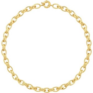 18K Gold Plated Paperclip Choker with Freshwater Cultured Pearl Pendant, Dainty Satellite Chain Necklace - 1 of 4