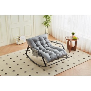 Rocking Chair with Extra-Wide Technical leather Upholstered, Gliding Chair Reclining Chair, Modern Accent Chair for Living Room Nursery Bedroom - 1 of 4