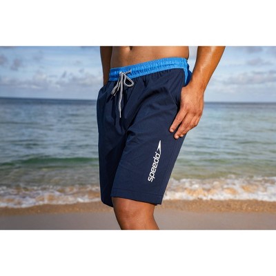 Мужские шорты Speedo Men's 9" Marina Swim Shorts - Sea Blue L: Mesh Liner, UPF 50+, Zippered Pocket — фото 4