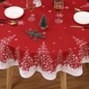 Tablecloth Christmas Decorations with Snowflake and Xmas Tree Print, Washable Decorative Table Covers for Winter Holiday Festive Party - 4 of 4