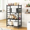 HONGGE Storage Shelves, Foldable Metal Shelving Units for Garage Kitchen Bakers, Collapsible Organizer Rack, Heavy Duty on Wheels - 3 of 4