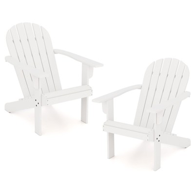Tangkula 2PCS Patio Adirondack Chair w/ Inclined Seat High Backrest & Wide Armrests