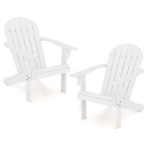 Tangkula 2PCS Patio Adirondack Chair w/ Inclined Seat High Backrest & Wide Armrests - 1 of 4