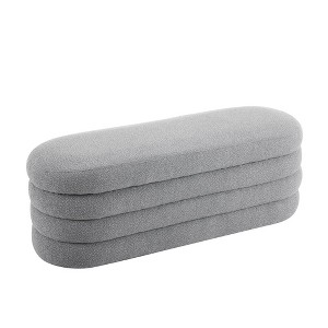 Ottoman with Storage,Foot Rest Bench Bag Floor Chair for Bedroom or Entryway in Gray - 1 of 4