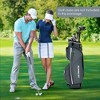 Tangkula 14 Dividers Golf Cart Bag w/ 7 Zippered Pocket Cooler Bag Rain Hood Valuable Bag - 3 of 4