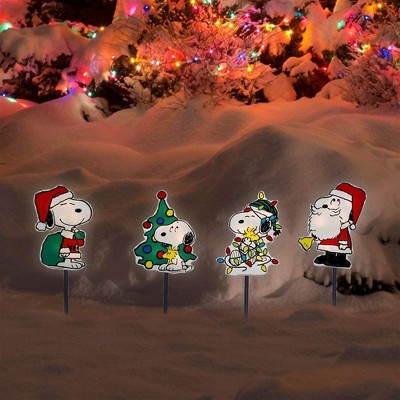 Snoopy Christmas LED Pathway Markers with PVC Stakes