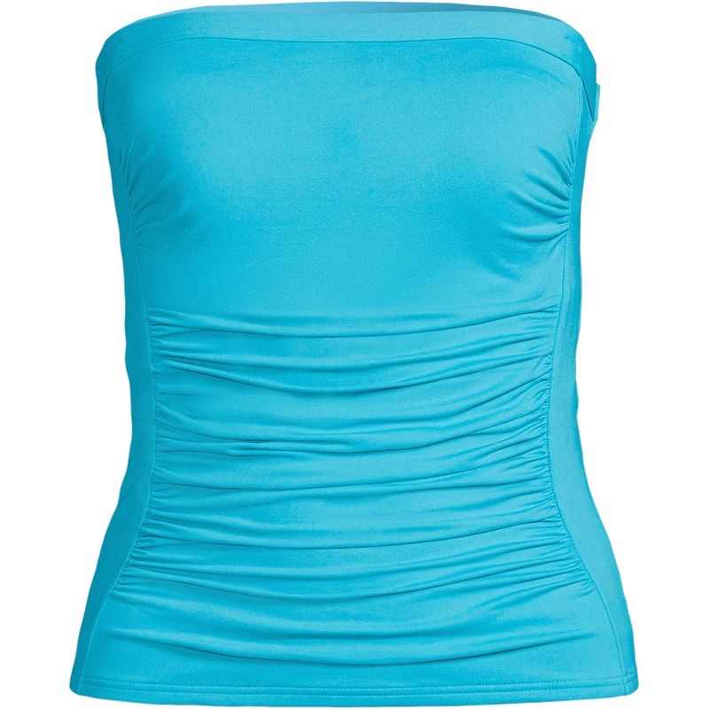 Lands' End Women's Strapless Bandeau Tankini Top Swimsuit with Removable and Adjustable Straps, 3 of 5