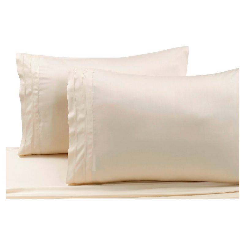 Rayon from Bamboo Solid Pillowcase Pair (King) Ivory 300 Thread Count - Tribeca Living, 1 of 5