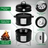 Karl Home Vertical Steel Charcoal Smoker Double Layer Round BBQ Grill for Outdoor Cooking - 3 of 4
