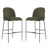 Okak Set of 2 Industrial Upholstered Bar Stools with Metal Frame,Antique Bronze Armless Counter Chairs for Dining Rooms - 2 of 4