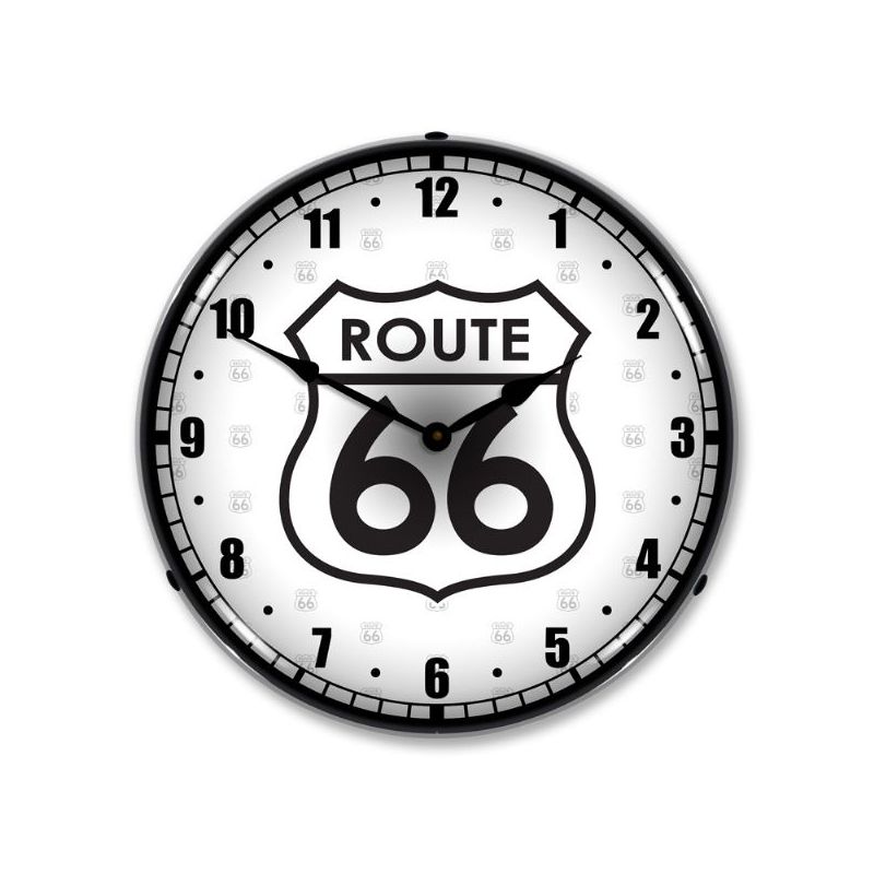 Collectable Sign & Clock | Route 66 LED Wall Clock Retro/Vintage, Lighted - Great For Garage, Bar, Mancave, Gym, Office etc 14 Inches, 2 of 5