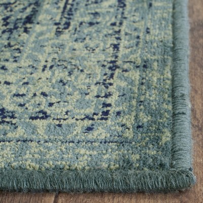 Turquoise and Multi Rectangular Medallion Viscose Area Rug, 10' x 14'