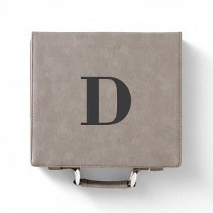 Personalization Mall Grey Leatherette Poker Chip Set - 1 of 2