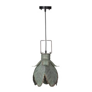 11" Suvi Iron Petal Pendant Aged Gray - A&B Home: UL Listed, Metal Shade, No Assembly Required - 1 of 3