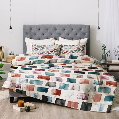 Deny Designs Queen Ninola Design Mineral Color Blocks Rustic Poly Comforter Set - Deny Designs: Geometric Art, Reversible, 3-Piece Bedding — фото 4