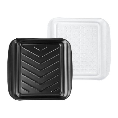 Tovolo Set of 2 Prep and Serve BBQ Trays: Plastic, Dishwasher-Safe, Black & White, 21.5" x 11.75" x 7.25", 1.85 lbs