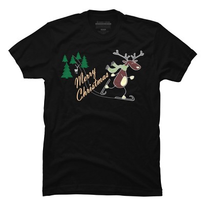 Men's Design By Humans Christmas Reindeer for darks By ozdilh T-Shirt