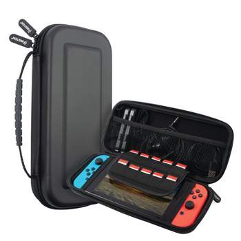 Insten Carrying Case with 10 Game Card Holder Slots for Nintendo Switch & OLED Model, Controllers & Accessories, Black Portable Travel Cover