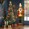 LuxenHome 37.4" LuxenHome 3Ft Tall Traditional Nutcracker King in Red with Lights Multicolored - 4 of 4