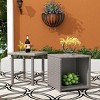 WestinTrends Coastal 2-Piece Wicker Outdoor Storage Ottoman and Square Side Table Set - 2 of 4