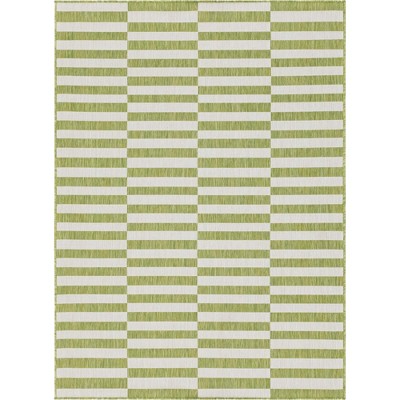 Greenfield Stripe Easy-Care Synthetic Outdoor Rug 8' x 11'4"