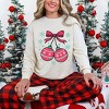 Christmas Ornaments Sketched Snowflakes - Women's Garment Dyed Long Sleeve Graphic T-Shirt - 2 of 4
