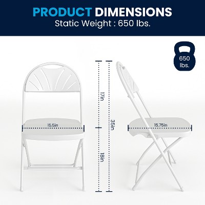 White Powder-Coated Steel Mid-Back Folding Chairs, Set of 2