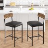 Dining Table Chair Set - Kitchen Table & Chair Sets - Compact Table w/ Upholstered Bar Stools & Space Saving Design for Apartment - 3 of 4