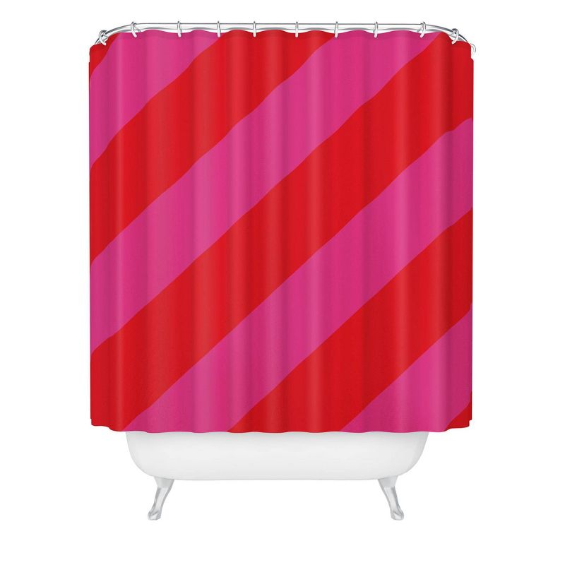 Camilla Foss Bold Striped Shower Curtain Pink - Deny Designs, 1 of 5