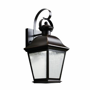 Mount Vernon 16.75" 1 Light Outdoor Wall Light with Clear Seeded Glass in Black - 1 of 1