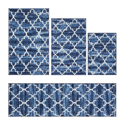 Savio Collection 100% Micro Polyester 4 Piece Bath Rug Set - Better Trends
