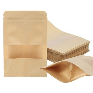 Unique Bargains Kraft Paper Zip Closure Clear Window Food Storage Containers 40 Pcs - 1 of 4