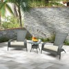 Tangkula 3-Piece Wicker Adirondack Set Ergonomic Oversized Rattan Chairs w/ Coffee Table Comfy Seat Cushions - 3 of 4
