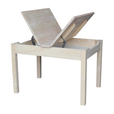 Eco-Friendly Mission Style Unfinished Wood Kids' Craft Table with Storage