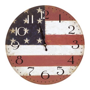 Yosemite Home Decor CLKA7189 Circular Iron Framed Distressed Wall Clock with Glass, multi-color - 1 of 3