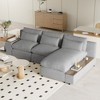 Left-Angle Modular Sofa with Detachable Cushions, 3 Pillows, & 2 Storage Areas for Living & Work Spaces - 2 of 4
