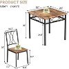 GOCAPTAIN Farmhouse Wooden Dining Table Set for 2, Square Kitchen Table with 2 Chairs, 3 Piece Small Table and Chairs Set for Apartments, Studios - 3 of 4
