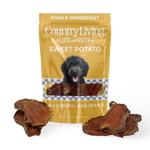 Country Living Sweet Potato Chips Dog Treats – 8oz Bag – 100% Natural, Single-Ingredient - 1 of 4