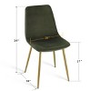 Haven90+Bingo 5-Piece Round-Shaped Dining Table Set With 4 Velvet Upholstered Chairs Gold Legs -Maison Boucle‎ - 4 of 4